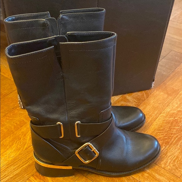 Vince Camuto Black Leather Boots- 7.5 - Picture 2 of 7